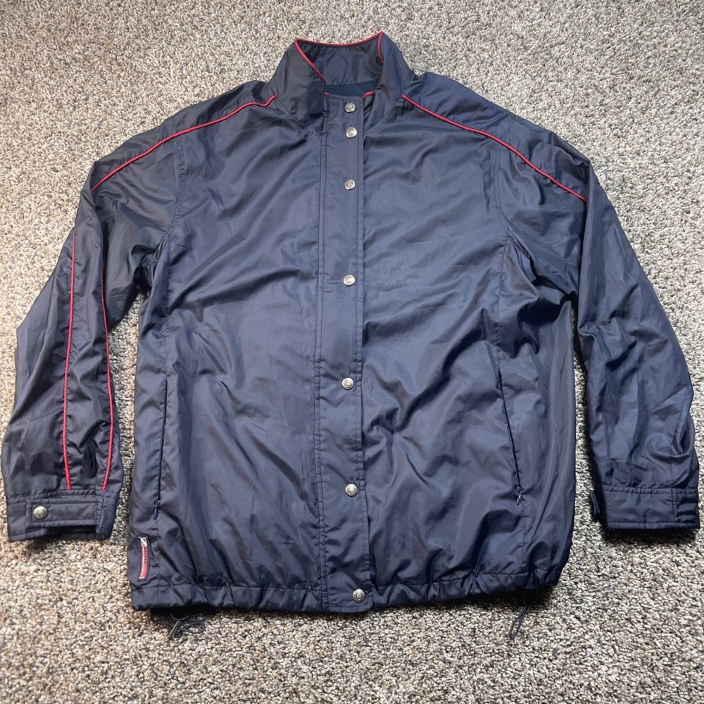 Lauren Ralph Lauren Men's L Navy Snap Button Jacket Windbreaker Lightweight Coat